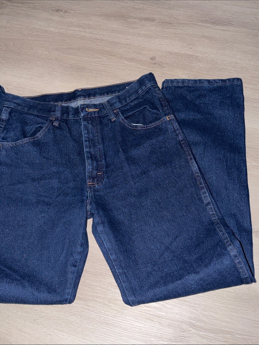 Rustler Men's Dark Blue Straight Jeans